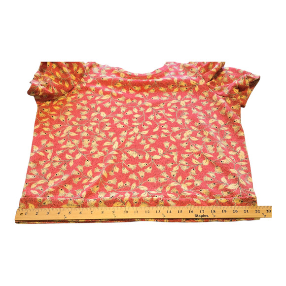 Who What Wear Top Womens Size XXL Rust Red Floral Print Short Sleeve Mature - Picture 9 of 10